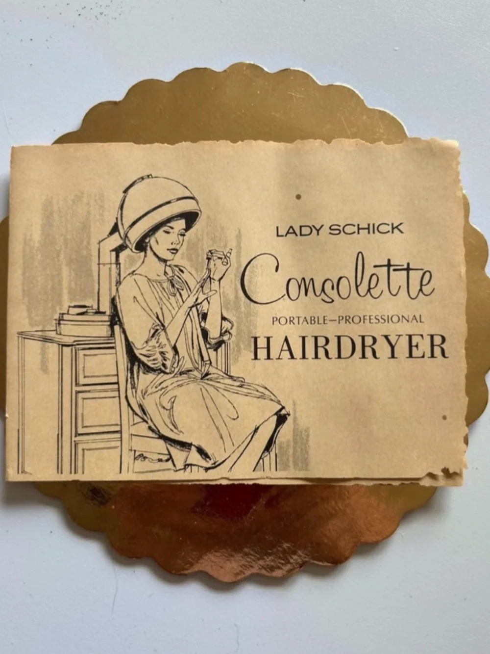 Vintage Lady Schick Consolette Hair Dryer Model 307 in original box 1964